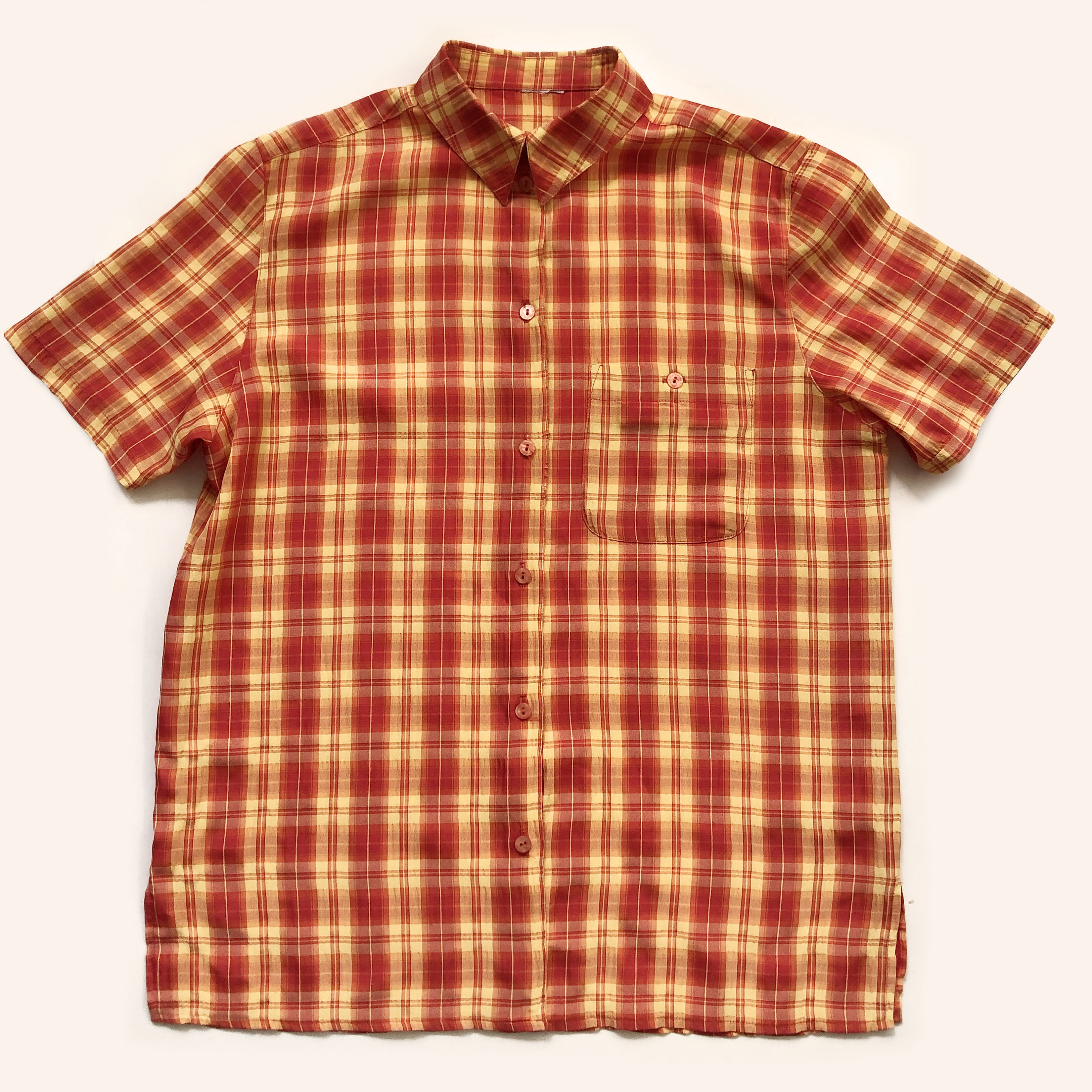 Vintage Madras Orange Shirt - Etsy