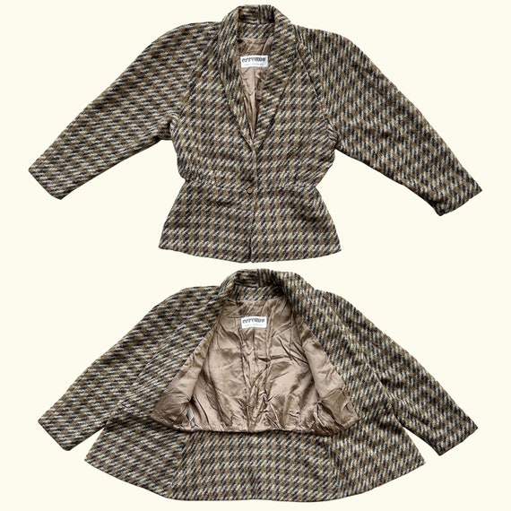 Vintage Bronze Checked Wooly Jacket - image 9