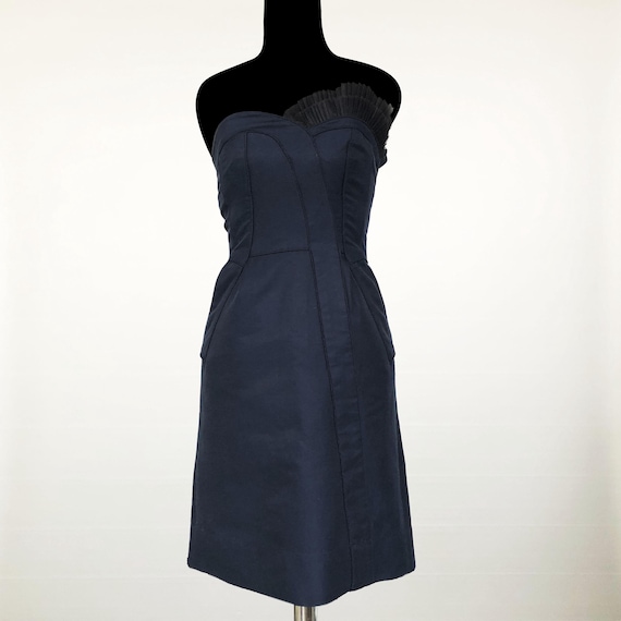 Marc by Marc Jacobs Dress | Navy Bustier Tulle Detail | Designer Party Mini | UK 4