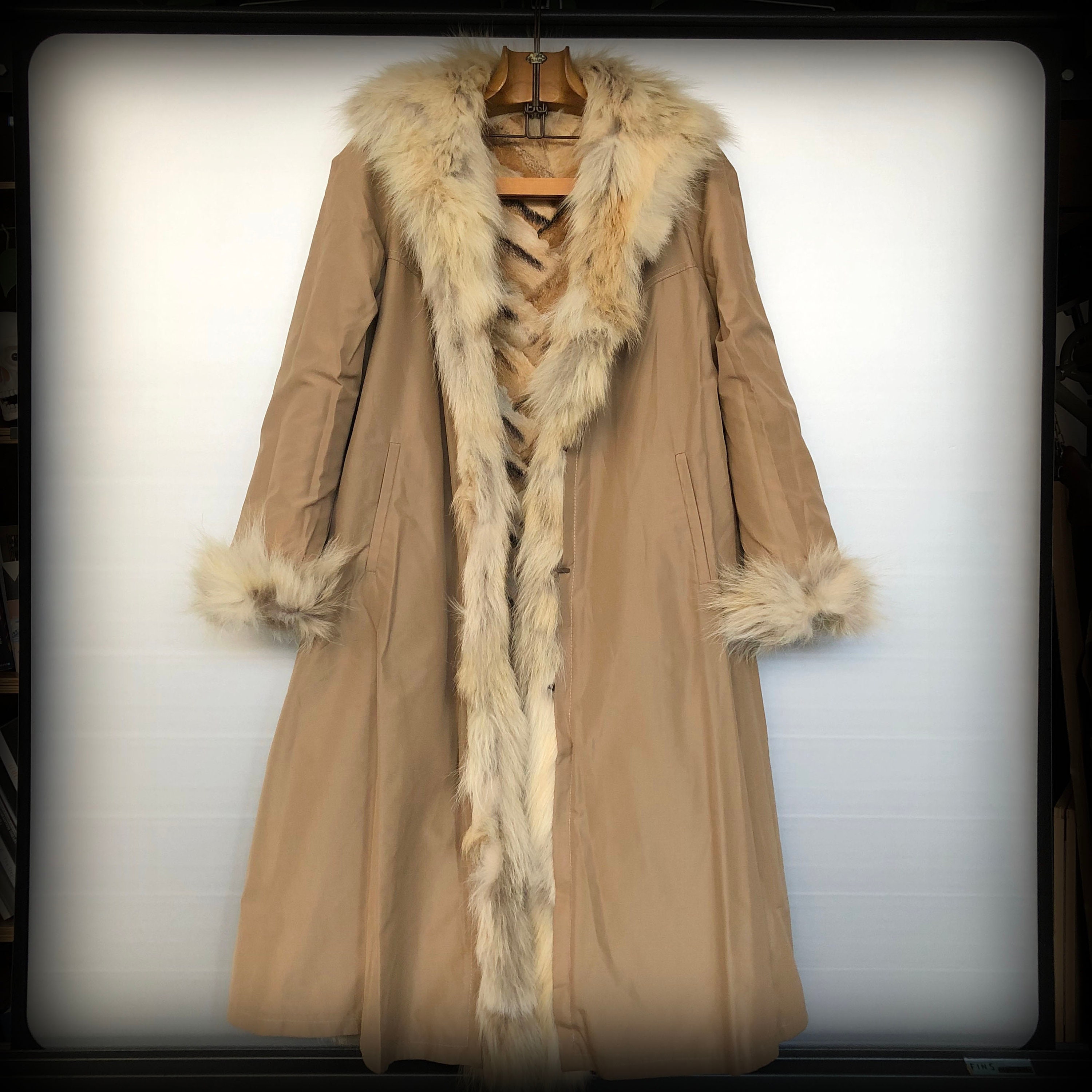 ジャケット・アウター THINK FUR Taffta reversible Long Coat Vintage Reversible Long Real Fur Coat - Etsy