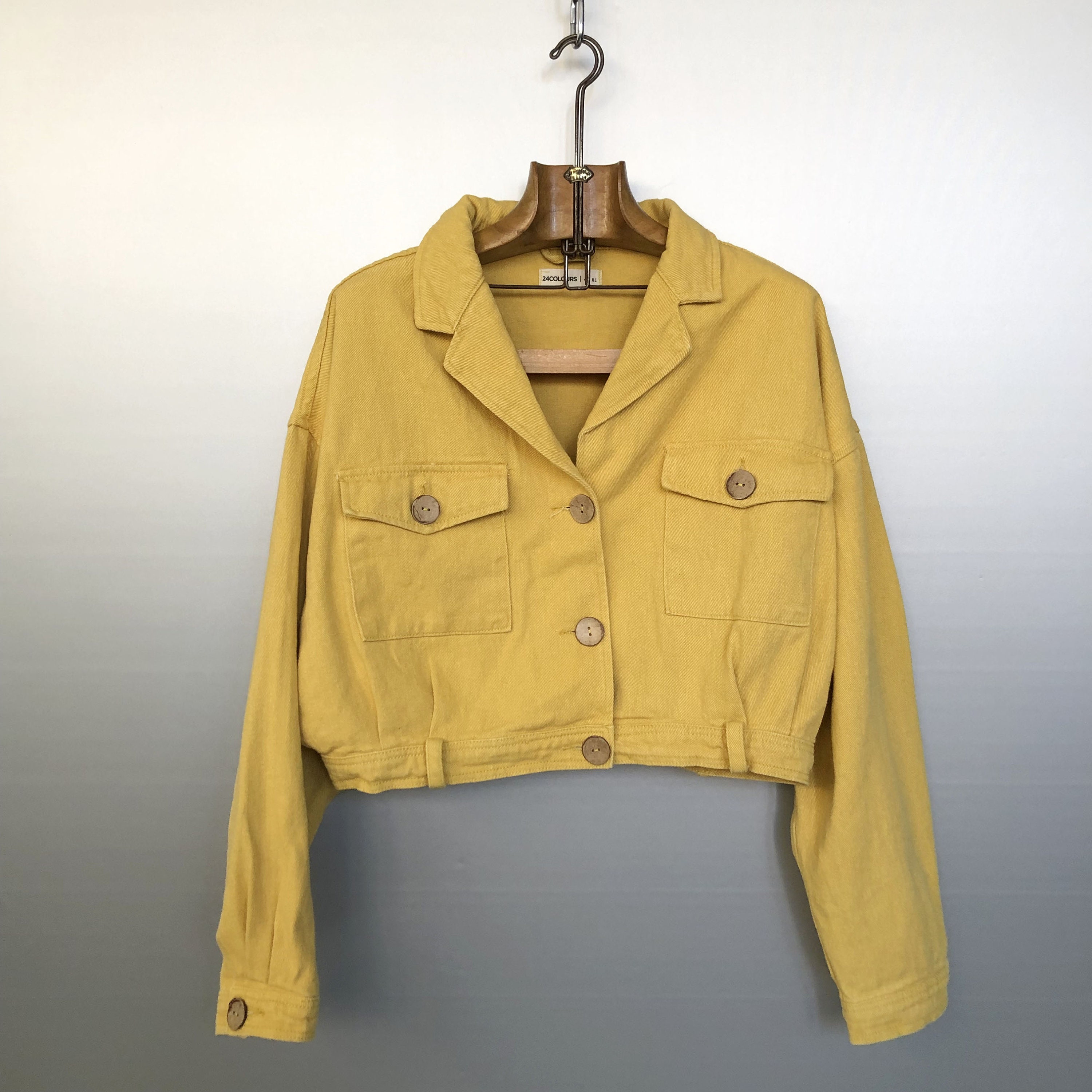 Buy Men's Mustard Yellow Solid Denim Jacket Online at Bewakoof