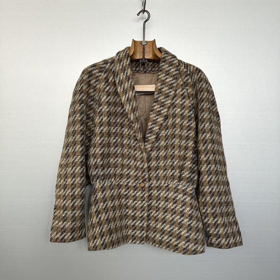 Vintage Bronze Checked Wooly Jacket - image 1