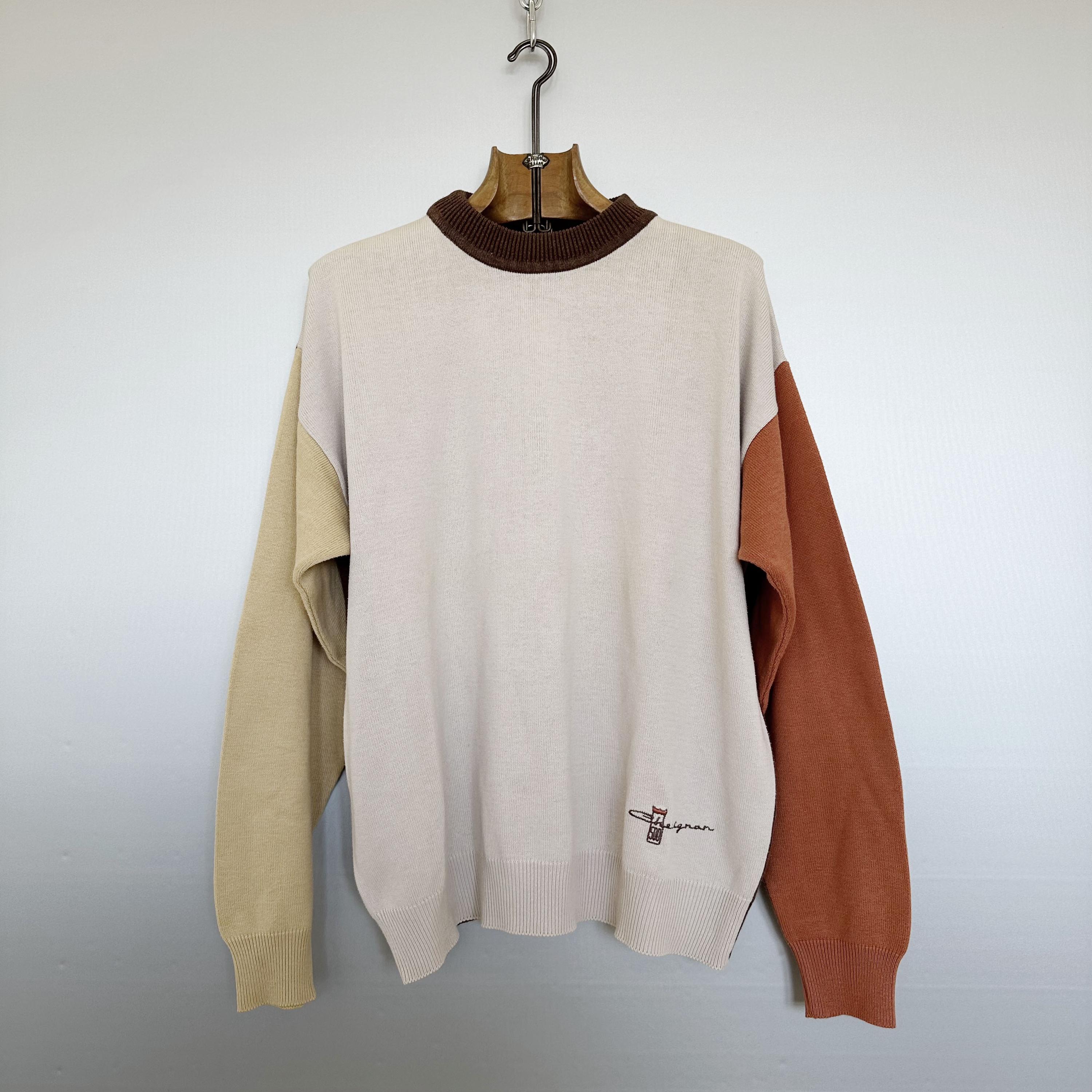 Vintage 90s Chevignon Colorblock Sweater | Cotton Knit | Loosy L