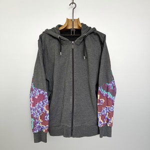 Vintage Gray Purple Geometric Hoodie