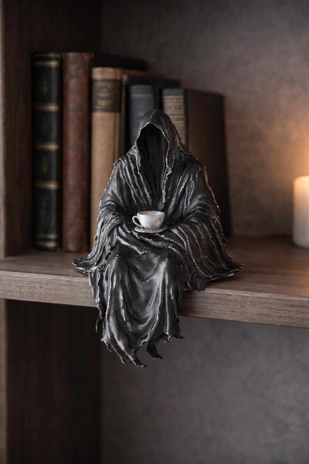 Gothic Ghost Reaper Shelf Sitter With Teacup | Dark Aesthetic Decor ...