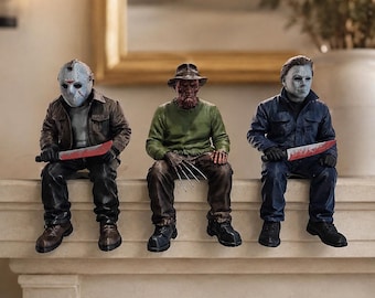Horror Shelf Sitter Figure | Jason, Michael, Freddy Inspired 3D Print | Gothic Home Decor | Horror Fan Gift | Hand Painted 3D - 2 Sizes!!