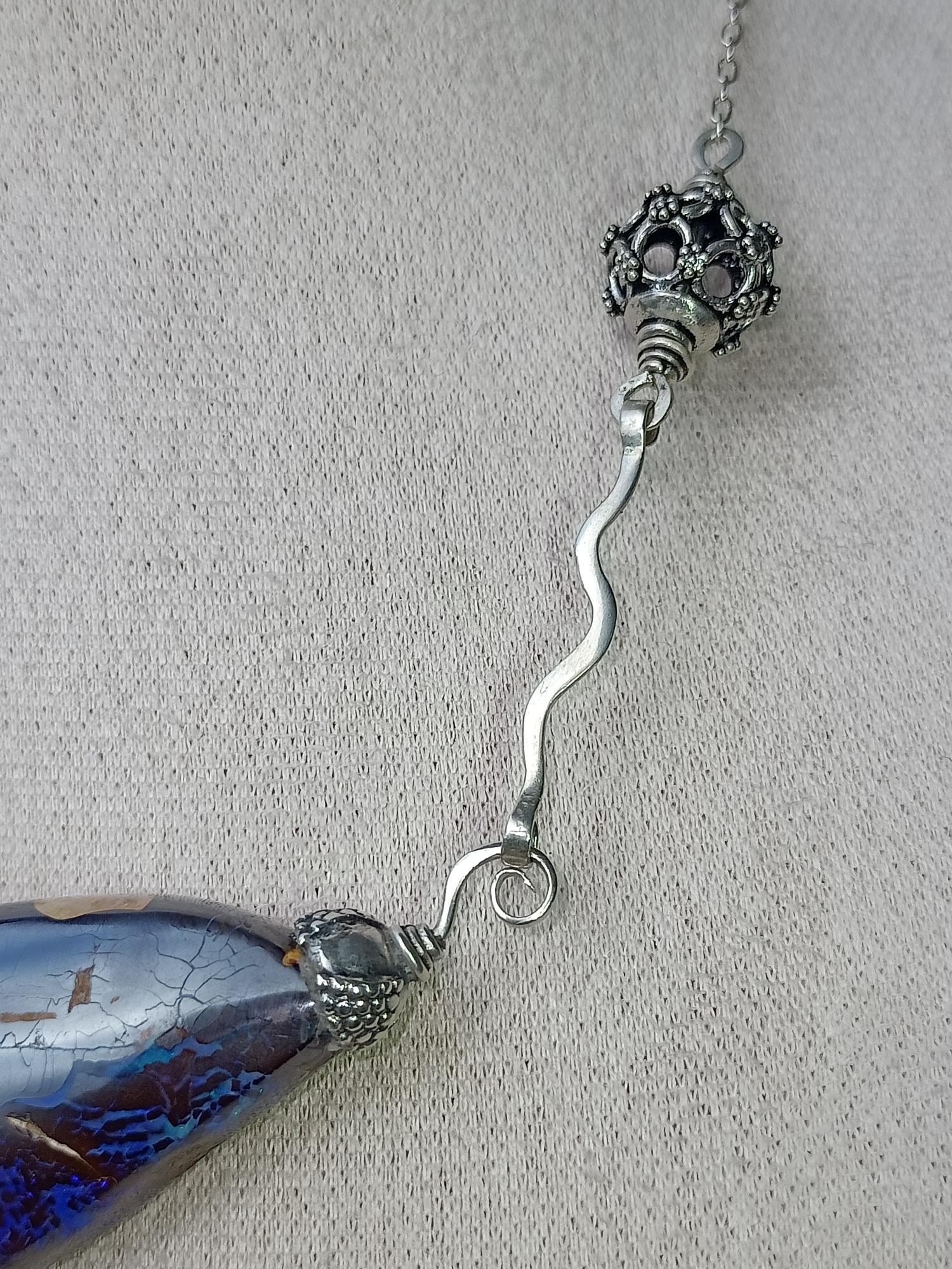 Boulder Matrix Opal Necklace, 74ct, 45x25x8, Sterling Silver