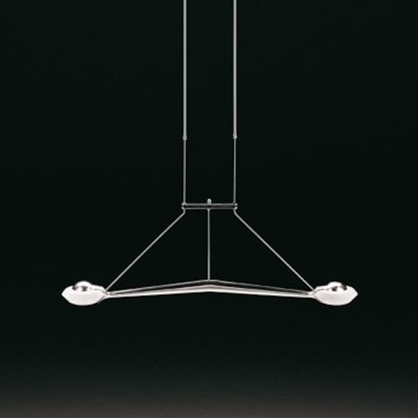 Extendable vintage ceiling light of mounted aluminum and chrome plated steel a unique european design