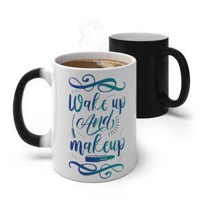 Taza De Café Despertar Y Maquillaje, Taza Que Cambia De Color, Taza De Cambio De Café, Taza De Café, Tazas De Regalo