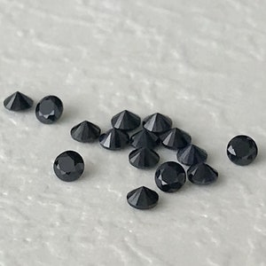 10pcs High Quality Natural Black Sapphire Round 1-3mm Diamond Cut Melee Size and Round 10mm Loose Gemstone Great for setting Machine cut