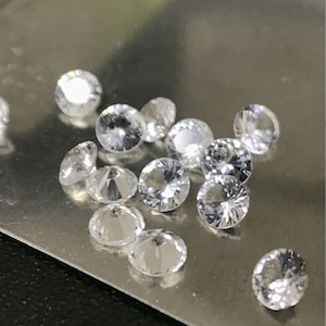 5A 20 st 0,8/1/1,5/2/3/3,5/4,1/5 mm Rund Diamantslipad Labbodlad VIT SAFIR Maskinslipad Korund Lös Ädelsten Syntetisk
