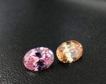 Zirconium ovale rose/champagne 7A 8 x 6/9 x 7 mm Pierres précieuses non serties Zircone