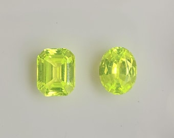 Haute qualité 10x8 mm octogone/ovale haute luminescence LuAG aluminium lutétium grenat cristal laser laboratoire jaune néon pierres précieuses en vrac coupe de précision