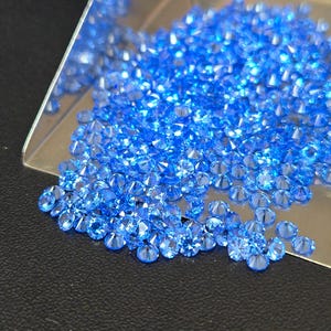 10pcs Top Quality 1/1.5/2/3/5mm Round Diamond Cut Lab Created BRIGHT BLUE Spinel Machine Cut Flame Fusion Spinel Loose Gem