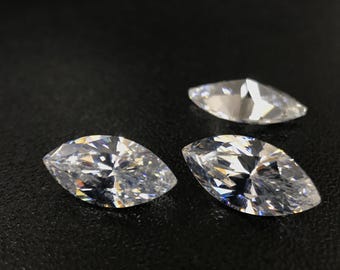 5AAAAA CZ Marquise blanche 5x3/10x5/14x7/16 x 8 mm Pierres précieuses en vrac Zircone cubique