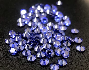 10pcs Top Quality 0.8/1/1.5/1.75/2/3/4.5/5mm Round Diamond Cut Lab Grown BLUE SAPPHIRE #34 Machine Cut Corundum Loose Gem