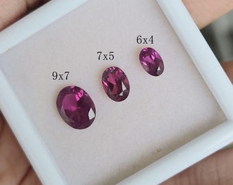 Ovale 9 x 7/7 x 5/6 x 4 mm, grenat rhodolite naturel, pierre précieuse en vrac VVS