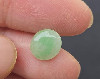 Cabochon ovale en jade A, jade vert naturel de 2,2 carats, pierres précieuses en vrac de 9,2 x 8,4 mm