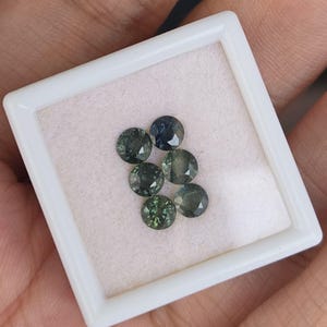 1pcs 4mm Natural Teal Sapphire Round Step Cut Great Color Blue Green Sapphire Stone Loose Gemstone
