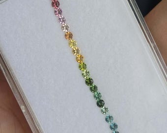 20 pièces rondes de couleur arc-en-ciel de 2 mm, tourmaline naturelle, pierres précieuses en vrac multicolores VVS, 0,77 carat