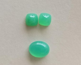 Cabochon ovale 13 x 10/8 x 6 mm et pain de sucre 8 x 8 mm Cabochon en chrysoprase naturelle VVS Jade du Queensland Jade australien Pierres précieuses en vrac