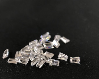 Baguette conique cz blanche 5AAAAA 4x2x1/4x2x1,5/1,8x1,5 x 2 mm Pierres précieuses en vrac Zircone cubique
