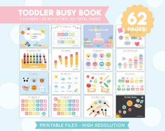 Preschool Busy Book, Toddler Learning Binder, Homeschool Morning Binder, Quiet Book, Pre K Workbook, Printable Curriculum, Digital