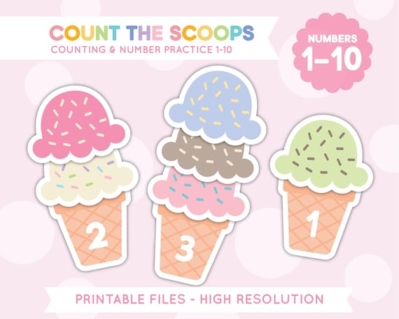 Count the Scoops: Number Recognition Game (Digital Download)
