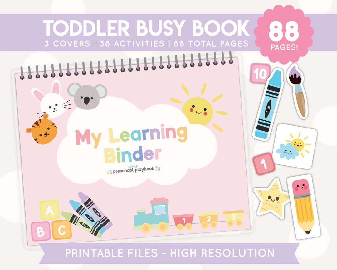 Printable Toddler Busy Book | Preschool Learning Binder | Quiet Book ...