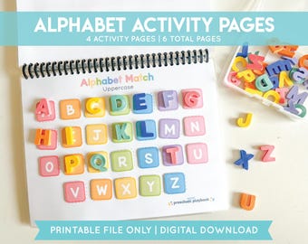 Alphabet Activity Pages: Homeschool Printable Workbook (Digital Download)