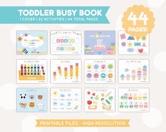 Toddler Busy Book, Preschool Learning Binder, Morning Binder, Quiet Book, Homeschool, Pre K Workbook, Printable Curriculum, Digital