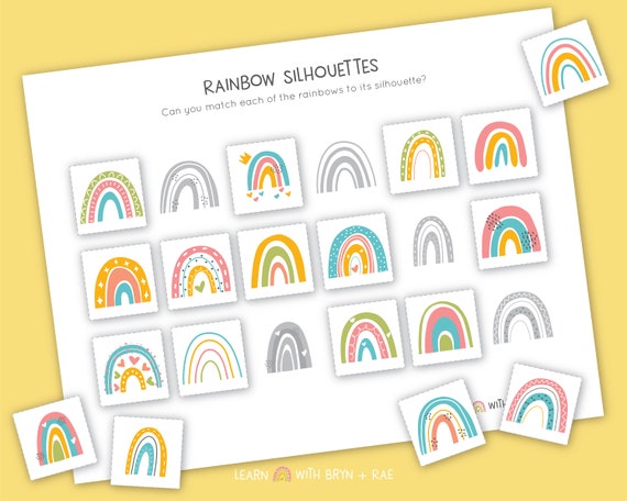 Rainbow Silhouette Match // Toddler Busy Binder // Preschool