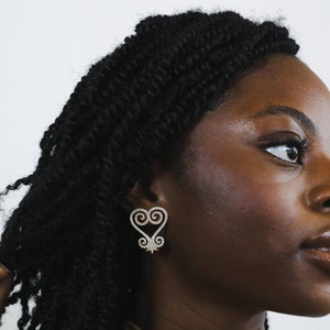 Sankofa Earrings, Adinkra Symbol, Sparkling African Jewelry