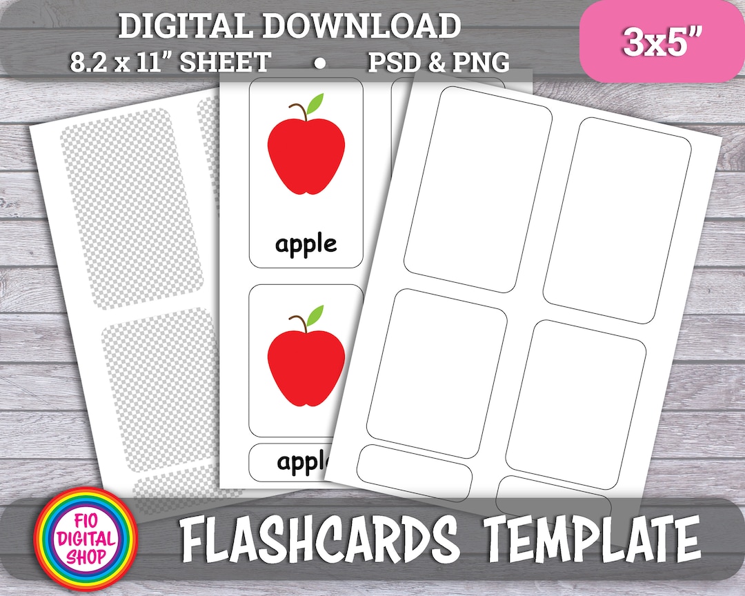 Flashcards Template, Editable Flashcards for Kids, Educational