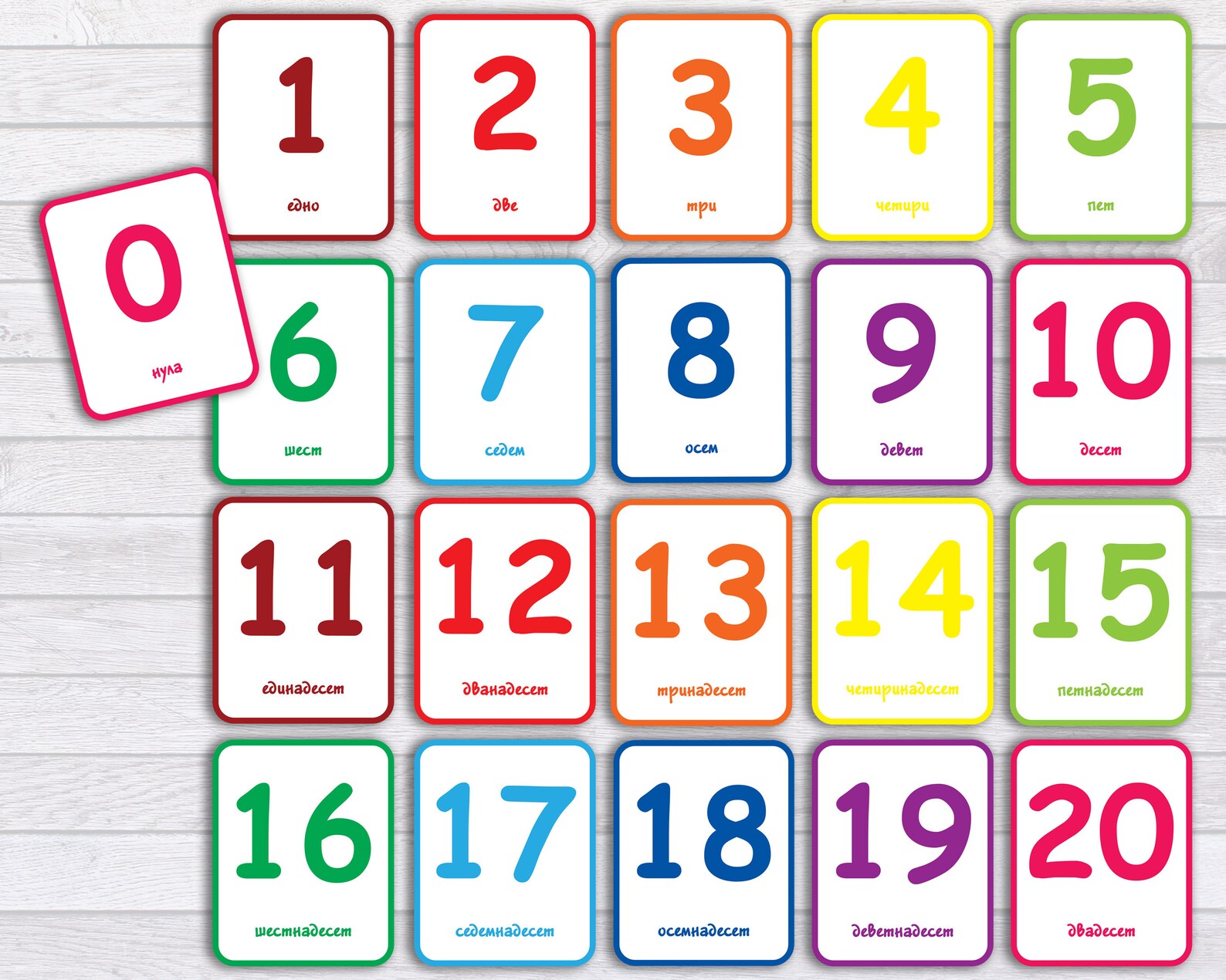 Number Flash Cards 0-20, Count to 20, Preschool Counting Flash Cards
