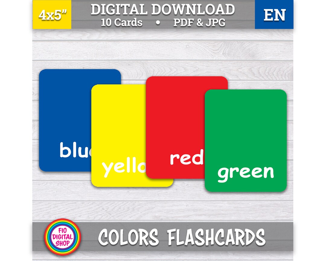 Colors Flashcards for Kids, Printable Flashcards, Educational ...