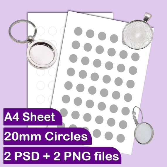 Collage Sheet Template 20mm / 08 Inch Circle Rounds Party | Etsy