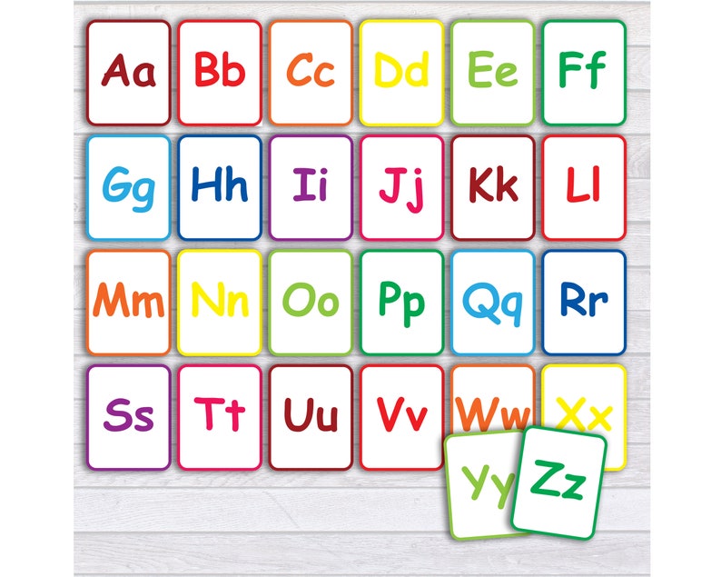 Basic Flashcards Alphabet Flash Cards ABC, English Letters, Preschool Alphabet Flash ...