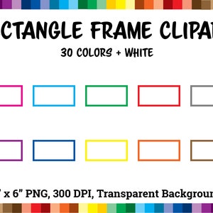 Puede incluir: Un conjunto de 30 marcos rectangulares en varios colores, incluido el blanco. Cada marco mide 15,24 cm por 15,24 cm y tiene un fondo transparente. Los marcos son archivos PNG con una resolución de 300 DPI.
