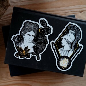 Greek mythology Goddess vinyl stickers, gothic stickers, pagan witch, occult hellenic polytheism Persephone, Hecate, Apphrodite, Artemis image 2