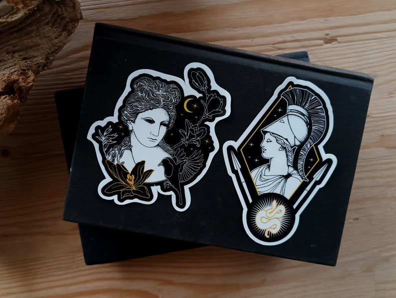 Greek mythology Goddess vinyl stickers, gothic stickers, pagan witch, occult hellenic polytheism Persephone, Hecate, Apphrodite, Artemis image 2