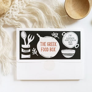 The Greek Food Box, 14 colorfully illustrated Greek food recipe cards, Greek cookbook, Greek culture gift box, Greek recipes, kitchen art image 6