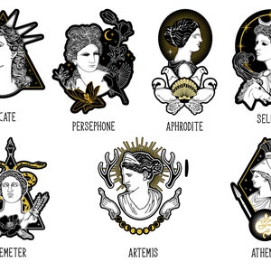 Greek mythology Goddess vinyl stickers, gothic stickers, pagan witch, occult hellenic polytheism Persephone, Hecate, Apphrodite, Artemis image 6