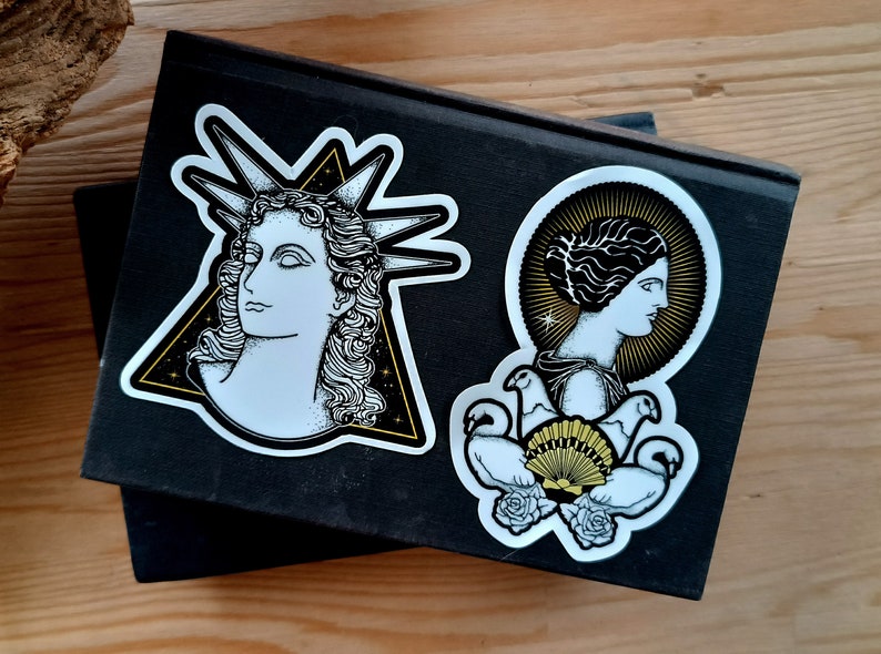 Greek mythology Goddess vinyl stickers, gothic stickers, pagan witch, occult hellenic polytheism Persephone, Hecate, Apphrodite, Artemis image 3