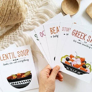 The Greek Food Box, 14 colorfully illustrated Greek food recipe cards, Greek cookbook, Greek culture gift box, Greek recipes, kitchen art image 2