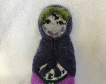 Needlefelted Zombie Matryoskhka Nesting Doll - OOAK doll - Halloween decor art doll