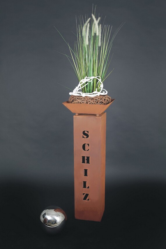 Rost Säule Ihr eigener Name RS121 Rostsäulen 100x25x25 cm Rost deko Rostsäule