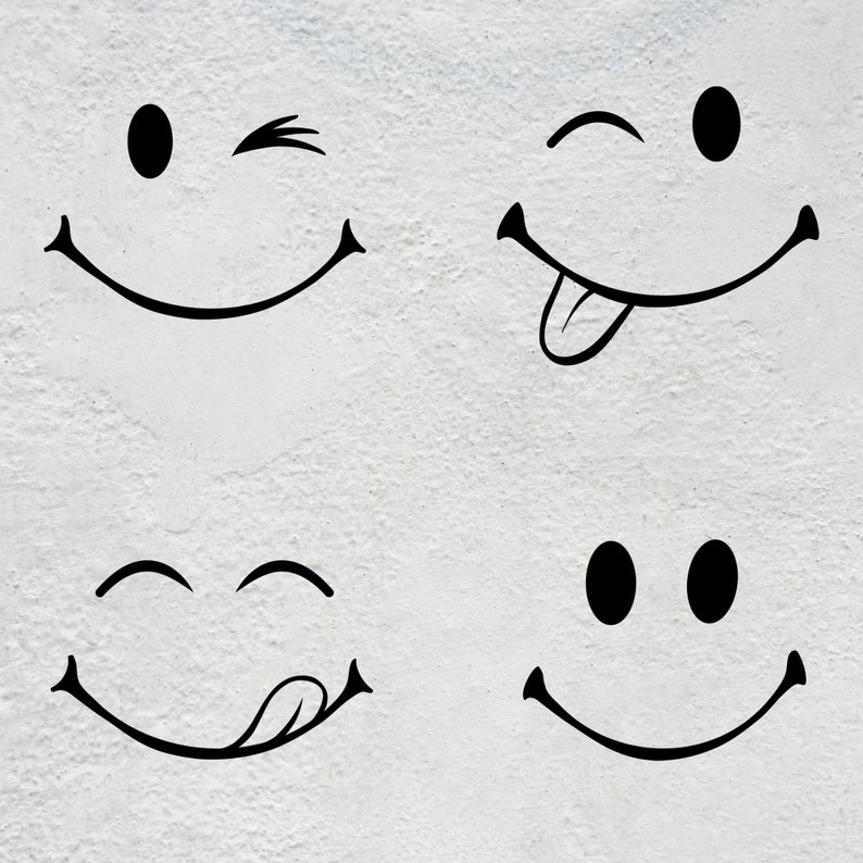 Download Smile Smiley Face SVGEmoji Cutting FileSmiley Silhouette ...