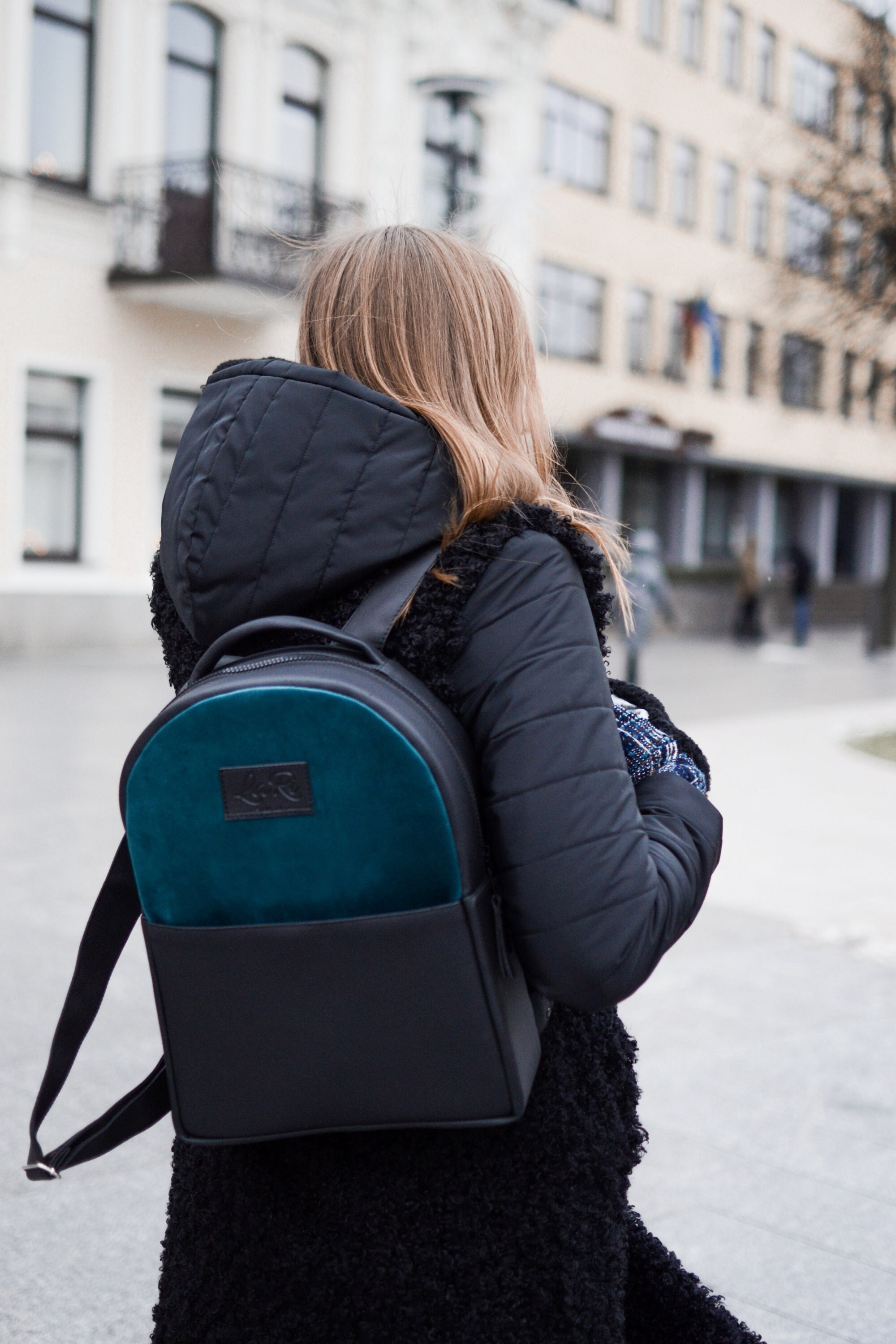 vegan leather backpack