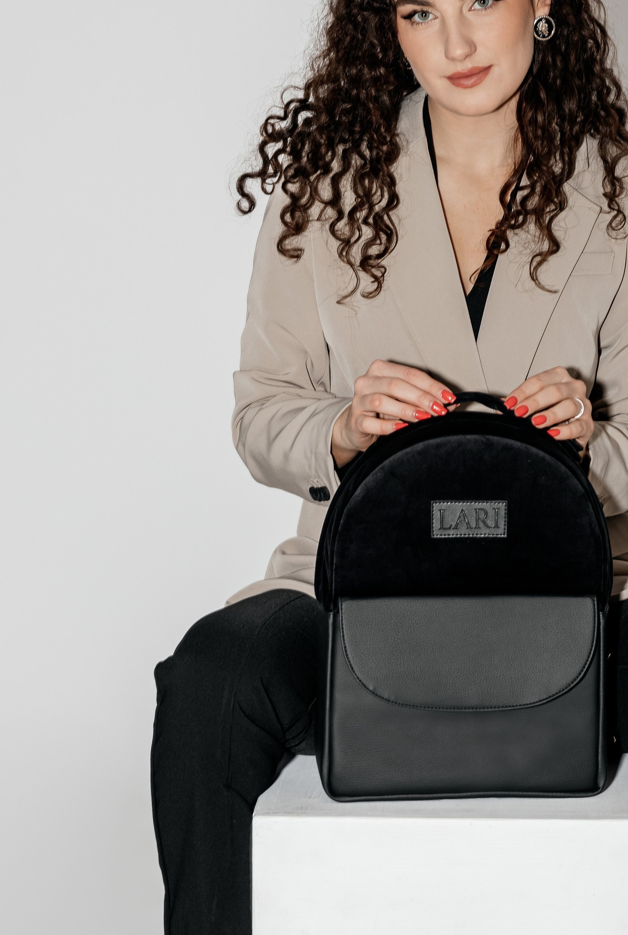 Cornelia velvet shop mini backpack